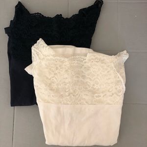 Lace off the shoulder t-shirt bundle